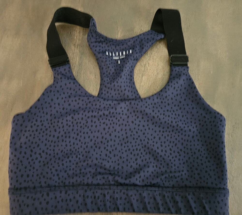 Woman's ALLFENIX Sports Bra Size Small Blue with Black Melbourne Australia